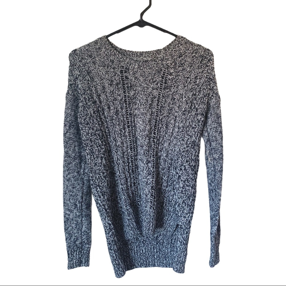 Marled Knit White & Black Sweater- Size Small